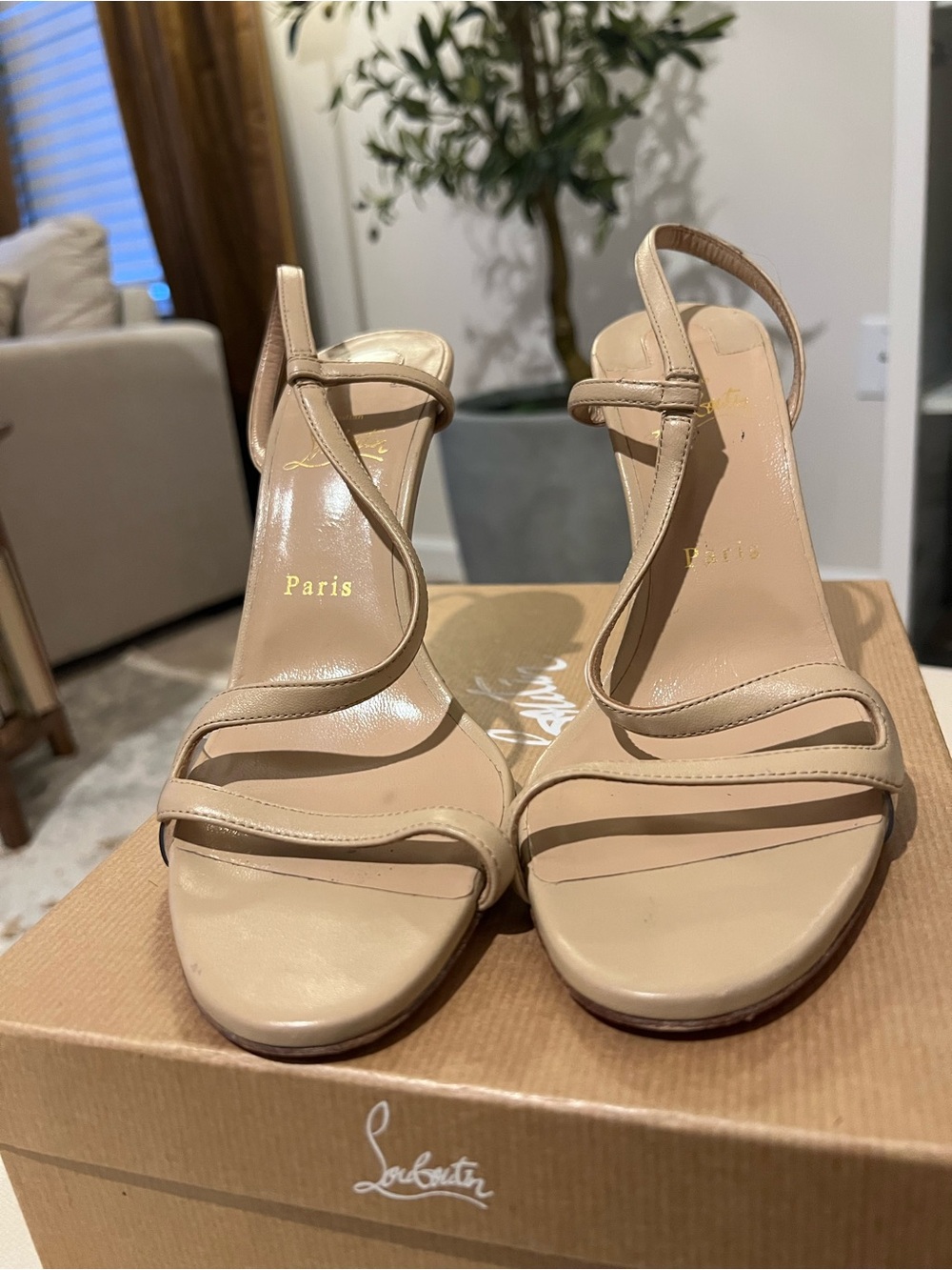 Christian Louboutin Rosalie Leather Strappy Heels